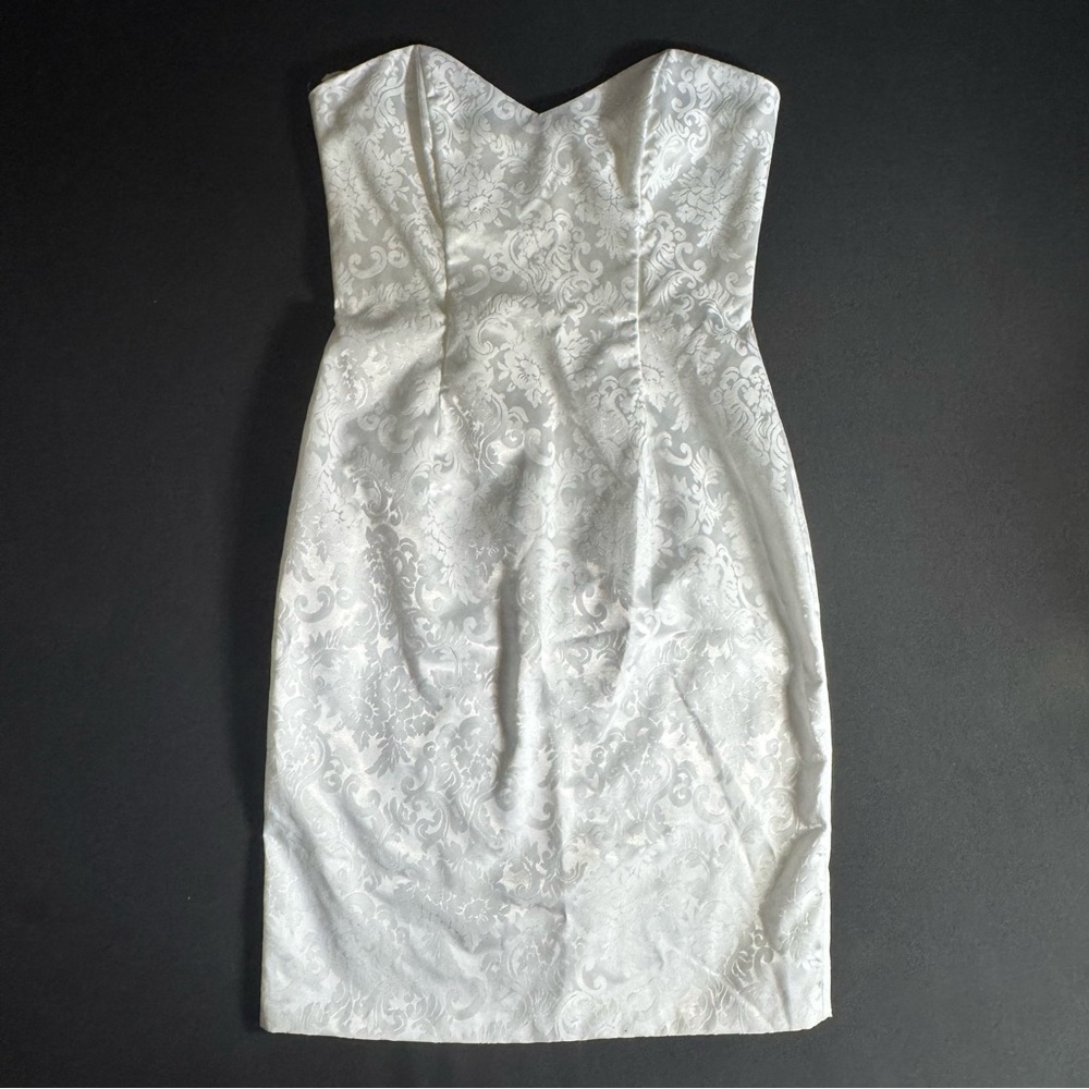 Scott McClintock White Strapless Midi Dress